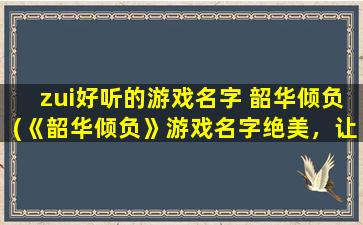 zui好听的游戏名字 韶华倾负(《韶华倾负》游戏名字绝美，让你沉醉在梦幻中！)